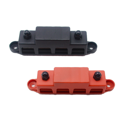 Kırmızı ve Siyah Set M8 300A Otobüs Bar 4 Studs RV Yacht için 300A Sigorta Kablosu ile Güç Dağıtım Terminal Bloku
