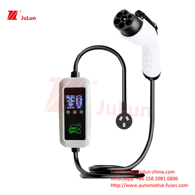 EV Şarj Aracı 7Avrupa Standart Şarj Silahı Tip 2 Taşınabilir Şarj Yığınları Yeni Enerji Şarj Silahı