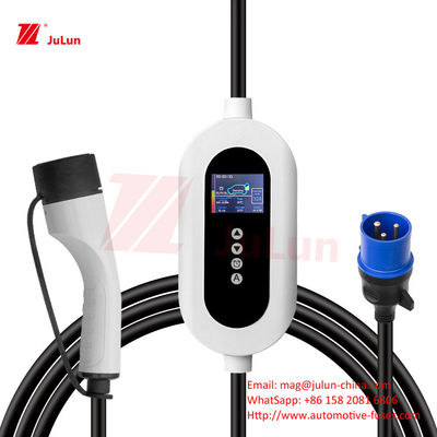 EV Şarj Aracı 7Avrupa Standart Şarj Silahı Tip 2 Taşınabilir Şarj Yığınları Yeni Enerji Şarj Silahı