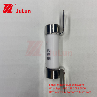 10A-50A 750VDC Ceramic Automotive Fuse With Bolt Mount Ceramic Ev325 Sigorta Kırma Kapasitesi EV325 20KA 50kA 15A 25A