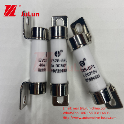 10A-50A 750VDC Ceramic Automotive Fuse With Bolt Mount Ceramic Ev325 Sigorta Kırma Kapasitesi EV325 20KA 50kA 15A 25A