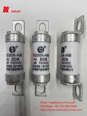 EV RS308 Sigorta Mekanik Şok 25A 30A 40A 50A Seramik Bakır Değerlendirilmiş Voltaj DC750V Elektrikli Otomobil İçin Ev Ev Şarj Aracı
