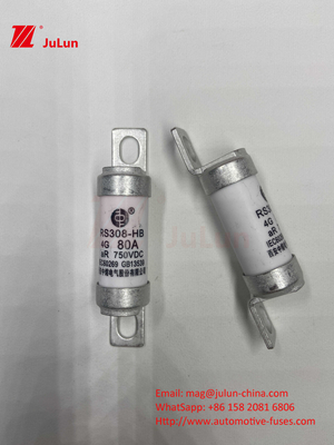 M6 Bolted EV Fuse 750V 80A10A 30A 50A 750VDC EV Fuse Hey EV çekiş sistemi, güç dönüşümü için uygundur