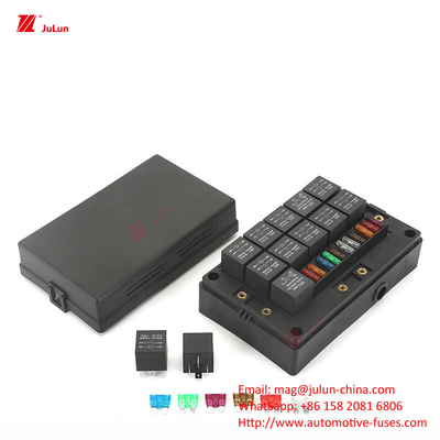12 Way Fuse Box 12 Way Pozitif ve Negatif Araç Tekne Güvenlik Koltuğu LED Işık Araç Ekle Otomatik Yeniden Kurulum Araç Fuse Deniz