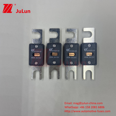 Otomotiv EV sigortaları 80-500A akım dereceleri ile - ISO8820-5 ve GB/T31465.5-2015 standartlarına uygun
