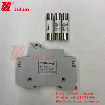 Inverter için güneş PV sigorta / Din Rail güneş sigorta tutucusu 1500VDC 1000VDC 500VDC 10A-63A 30kA