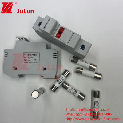 PV Modülü Koruması için Seramik Sigorta ile Sahibi 15A Güneş PV Sigorta 1000V 10*38mm Din Rail Güneş Sigorta An
