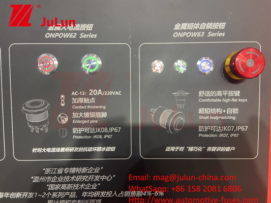 IP65 Kendini Kilitleyen Paslanmaz Çelik Metal 10/12/16/22mm Anlık Led Küçük Basma Düğmesi Anahtarları
