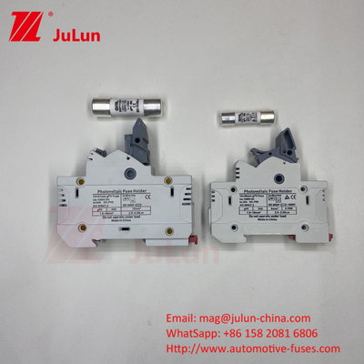 Fotovoltaik için güneş enerjisi sigortası DC1000V 10X38 İzolatör anahtarı 10X ile seramik sigorta tutucusu