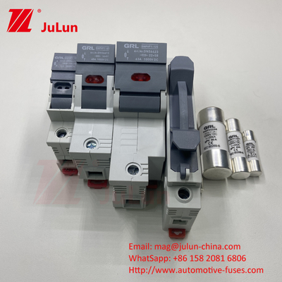 Bakırlı güneş enerjisi sigortası elemanı malzemesi RO17 Hızlı üfleme seramik DIN Rail Moun 22x58MM Italweber sigorta 500V