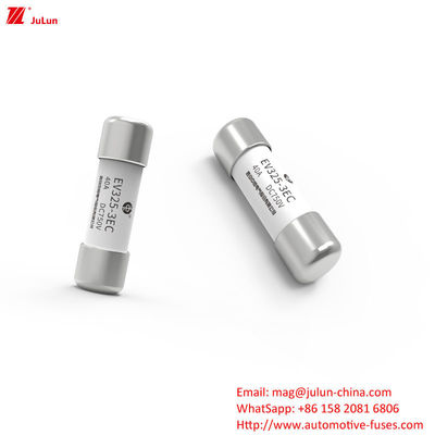 EV325-3EC 750V 20KA Elektrikli Araç Sigorta 10A-50A Akım Düz Başlı Tüp Sigorta