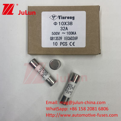 7A 10*38mm AC380V AC500V AC690V AC800V Fotovoltaik Sistemler İçin Seramik Güneş Pv Sigortaları