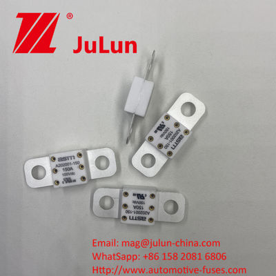 A202001-300A Elektrik akımı 100A 150A 200A 250A 300A 350A 400A 500A ve delik mesafesi 39mm ile 150VDC seramik otomobil sigortaları