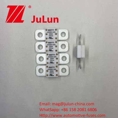 Yüksek akım derecesi A202001-100A 150VDC Kısa devre koruması için seramik otomobil sigortaları 150VDC 100A 150A 200A 250A 300A 350A 400A 500A