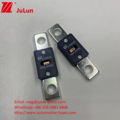 51mm delik mesafesi EV320-5X 125A 70VDC GB/T31465.5-2015 Sertifikasyonu ve 70VDC nominal voltajı ile seramik otomobil sigortaları