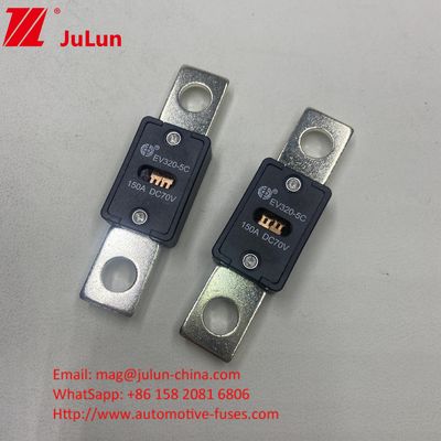 150A 70VDC EV320-5X Seramik Otomobil Sigortaları Kuvars Kum Elektrik Özellikleri 1.0In 4 Saat 3.0In 10s Max