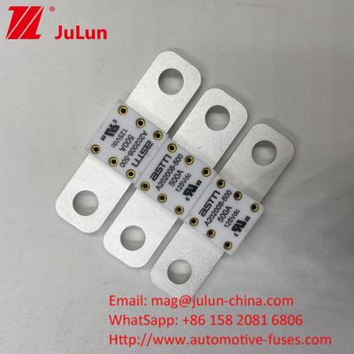 ASTM 400A 125VDC Otomobil Endüstrisi için Keramik Metal Otomobil Bataryası Sigortaları 68*17.7*12mm