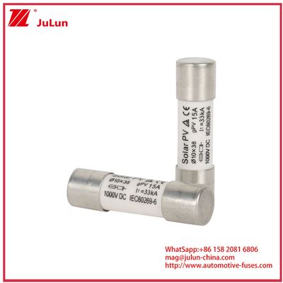 Güneş Enerjisi Sistemleri için 15A 1000VDC GPV Sigorta 10*38 IEC60269-6