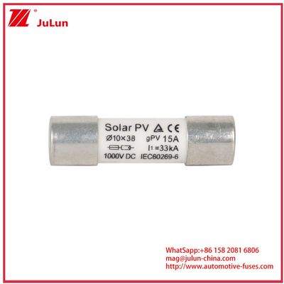 Güneş Enerjisi Sistemleri için 15A 1000VDC GPV Sigorta 10*38 IEC60269-6