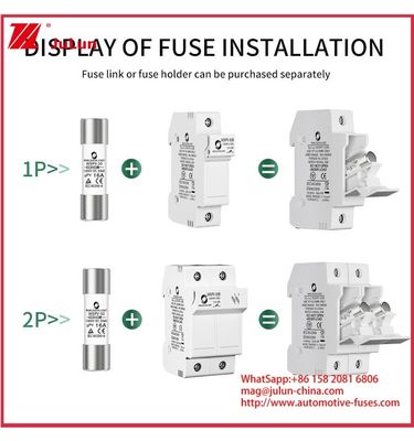 GPV 16A 1000VDC 20KA Fotovoltaik Yüksek Voltajlı Tubular Keramik Sigorta 10*38mm