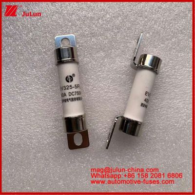 15*51mm Işık Bolt Kuruluşu ve Zaman Sabiti 2±0.5ms ile Elektrikli Araçlar için Tubular Sigorta EV325-5FL 40A 750VDC