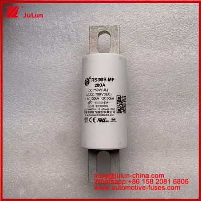 Yol Aracı Tubular Keramik Sigorta RS309-MF 200A 750VDC UL Yüksek kırma kapasitesi