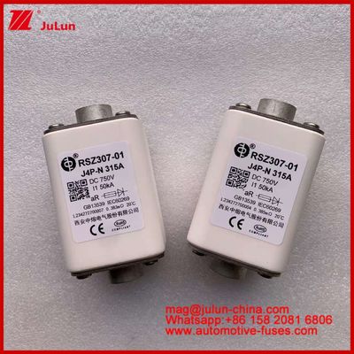 RSZ307-01 Kare Keramik J4P-N 315A 750VDC 50KA Şarj cihazları Kablolar Otomotiv Aygıtları Ekipman Bolt Bağlantı Tipi