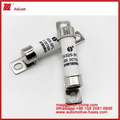 EV325-5FL 30A 750VDC Yüksek dereceli Elektrikli Araç Mekanik Şok Tubular Keramik Sigorta EV veya HEV Kompakt Akım Boltlu Yapı titreşime karşı dayanıklı Mükemmel DC Performansı