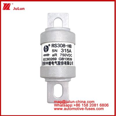Boltlu M6 5N 315A AR 750VDC-1 Elektrikli Araç Sigorta Çekimi Karemik Tubular Güç Değiştirme Enerji Depolama Üreticisi