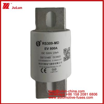 Elektrikli Araç Boltlu Bağlantı Yapısı Altın Karemik Tubular Araç Mikro Sigortalar RS309-MD EV 800A DC500V 20KA Otomotiv için