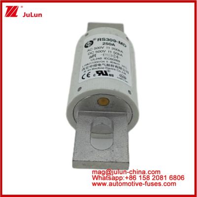 250A 500VAC Ev Sigorta RS309-MD-200KA 500VDC 50KA AR Karemik DC Performans Tubular Otomobil Bolt Stud-Mount