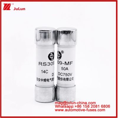 Otomobil Bolt Stud-Mount Caremic Round Tube FUSE RS309-MF 50A DC750V DC EV / HEV için