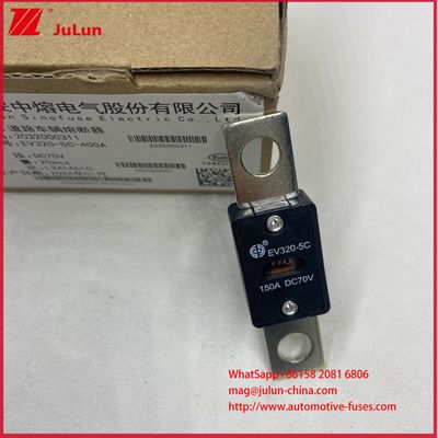 Elektrikli Araba Özel EV320-5C 5X 150A 80A DC70V Yol Taşıtı Sigortası Nominal Akım 80A～500A EV için Güvenlik Güvenilirliği