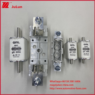 NT000 FUSE AR Yüksek kırılma 500V/690V Rated Keramik Porselen Erimiş Bağlantı Füzesi 80A Düşük Voltajlı Bakır Bağlantısı NH000 Füzeler