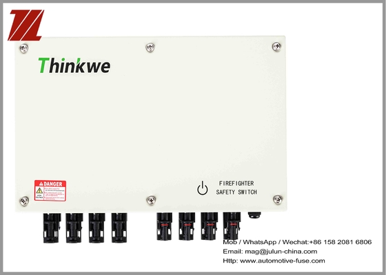 Çatı Konut PV Güneş Paneli Elektrikli IP65 1500V için Yüksek Gerilim Hızlı Yangın Güvenlik Anahtarı