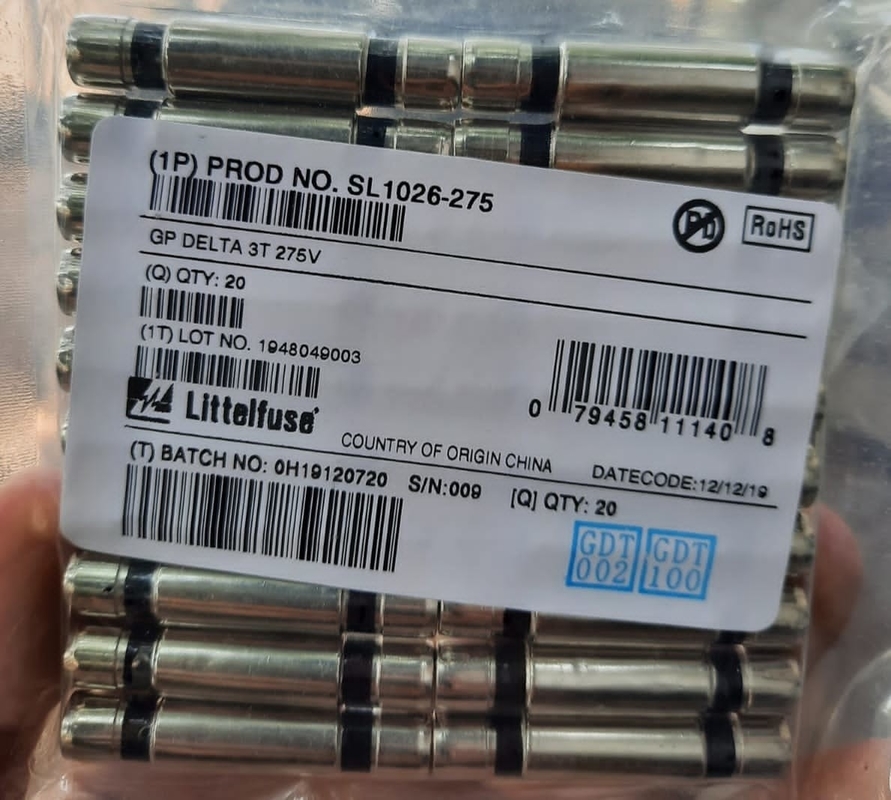 Yüksek Güçlü SL-1026-275 Littelfuse Gaz Deşarj Tüpü Plazma Aşırı Gerilim Koruyucu