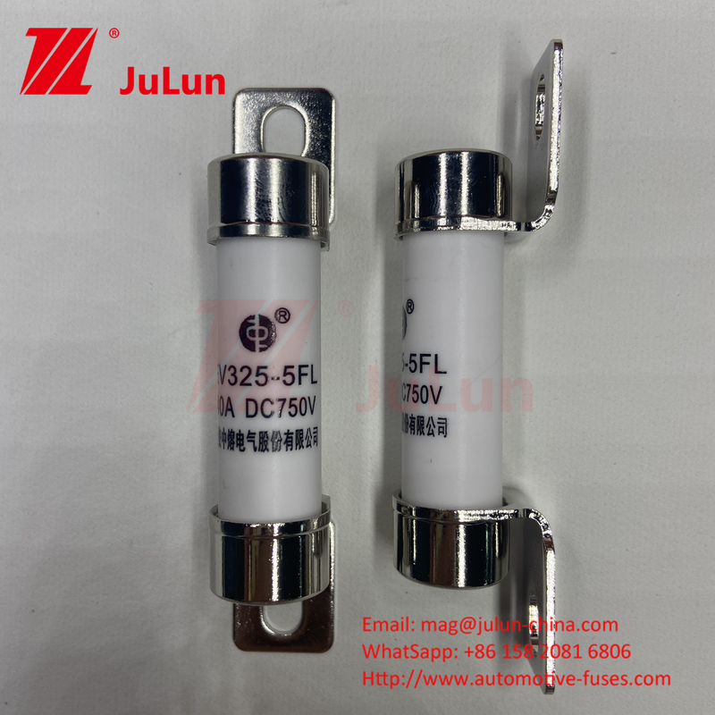 Seramik boru 14x51 15A 40A 50A EV325 FUSE 750VDC EV32520KA Seramik Otomobil Bolt Fuses 10A-50A ISO8820/JASO D622