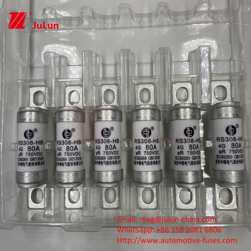 Elektrikli Araç FUSE Çevre Güvenilirliği ISO8820, JASO D622 ve GB/T31465 30A 40A 50A 80A 750VDC ile uyumludur