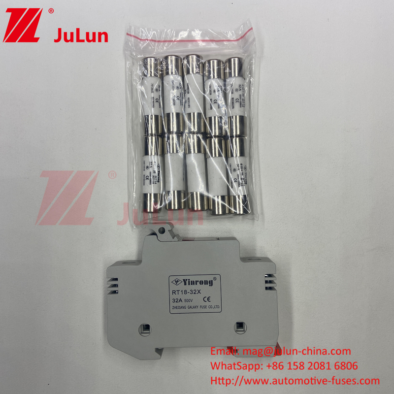 Inverter için güneş PV sigorta / Din Rail güneş sigorta tutucusu 1500VDC 1000VDC 500VDC 10A-63A 30kA