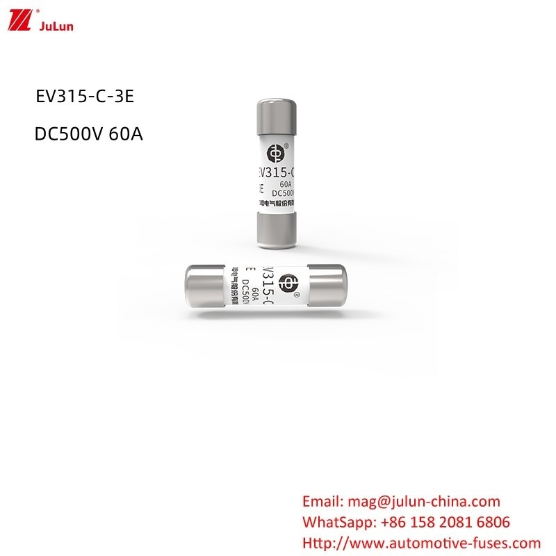 Yeni Enerji Gücü Orta Yüksek Basınçlı Seramik Sigorta/ EV315-C-3E DC500V 10A,15A,20A,30A,40A,50A.60A
