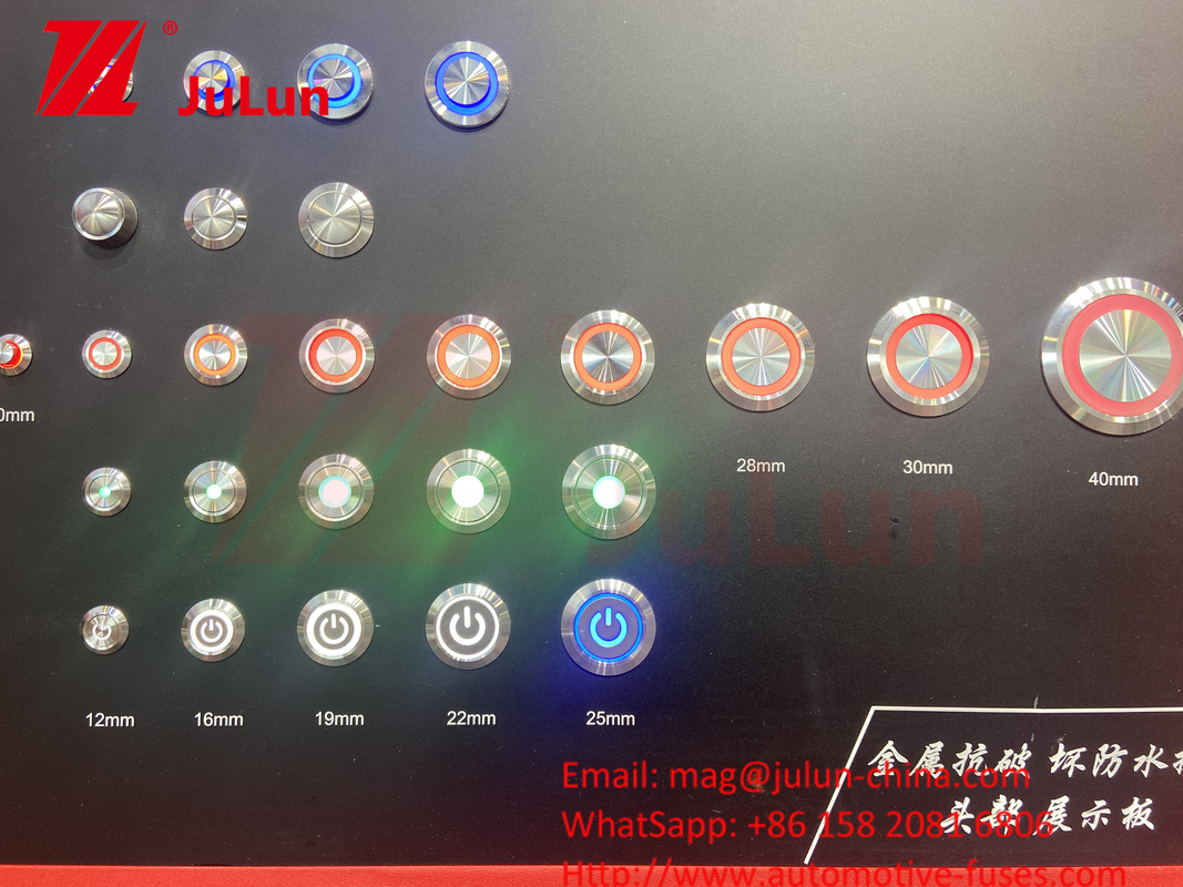 Düğme düğmesi düğme düğmesi reset PCB Metal vida yuvarlak düğme 16mm paslanmaz çelik 1NO,1NC 2A