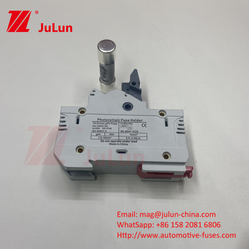 1000VDC Güneş PV Din Rail Fuse Balon Fuse 10x38mm RT18-32 Fuse Link AC