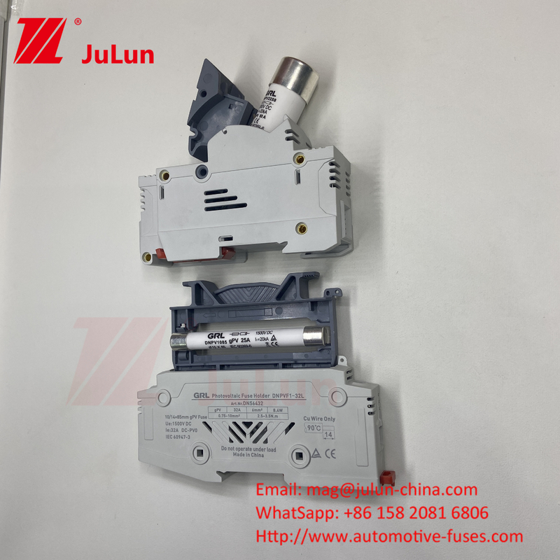 Bakırlı güneş enerjisi sigortası elemanı malzemesi RO17 Hızlı üfleme seramik DIN Rail Moun 22x58MM Italweber sigorta 500V