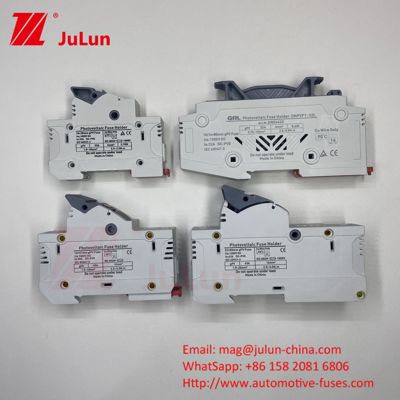 SeanRo Solar PV Din Rail Sigorta Bağlantısı için Sigorta Sahibi 10*38mm 1000V 15amp DC Sigorta 25A