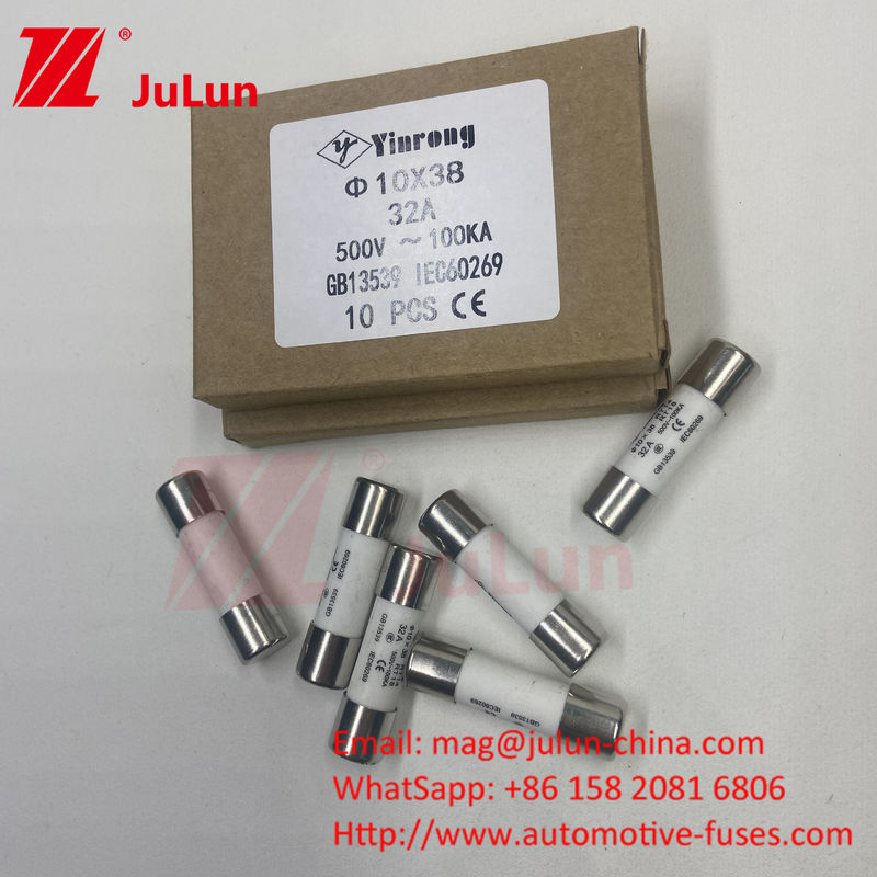3A 10*38mm Fotovoltaik Sistemler İçin Seramik Fotovoltaik Tel Sigortaları AC220V AC380V AC50 0V AC690V AC800V