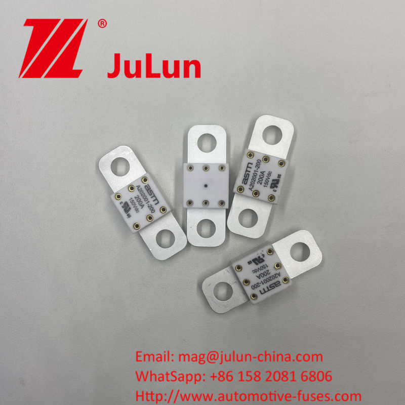 Yüksek akım derecesi A202001-100A 150VDC Kısa devre koruması için seramik otomobil sigortaları 150VDC 100A 150A 200A 250A 300A 350A 400A 500A
