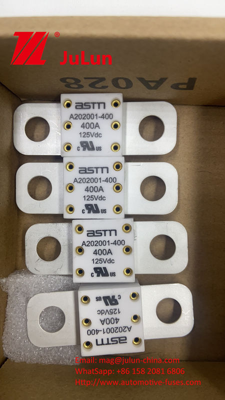 150VDC 500A A202001 ASTM derecelendirilmiş seramik araç sigortaları otomobil enerji depolama bataryası ile