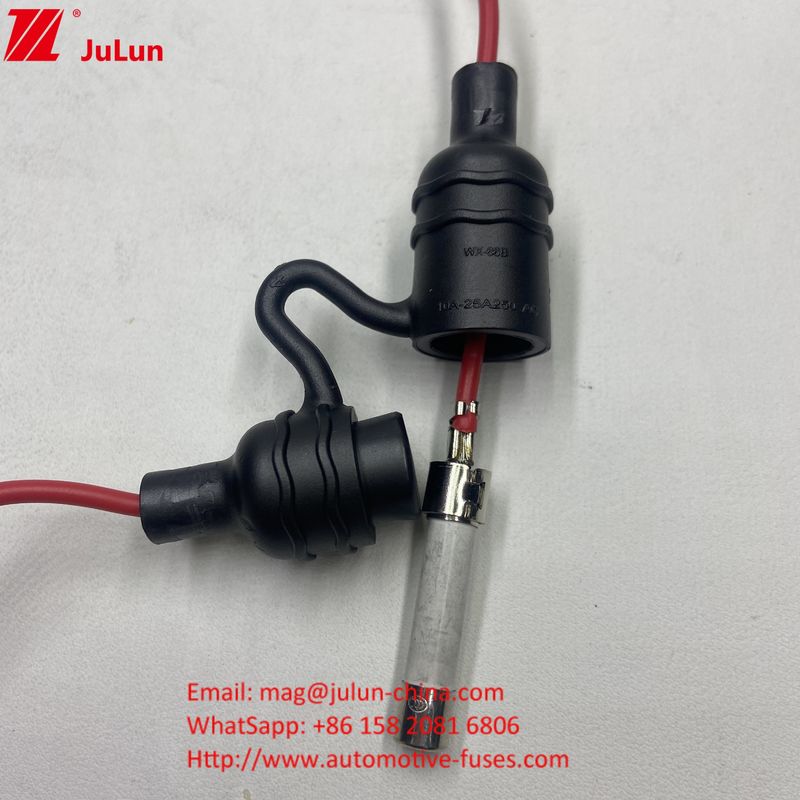 UL Kablo Kablosu ile IP68 Su geçirmez Inline Sigorta Sahibi Sigorta Bileşenleri 5*20 6*32mm Cam Keramik Sigortalar için