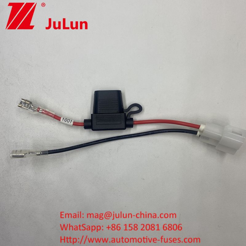 Sigorta Sahibi 8AWG Inline Blade 30A Kablo Kurşun Tel Fuse Sahibi 8AWG Inline Blade Kablo Kurşun Tel Gerçek 50 Amp Plug Stil Güç Bağlayıcısı 8mm RING TERMINALER Gerçek 50 Amp Plug Stil