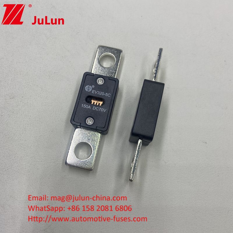51mm delik mesafesi EV320-5X 125A 70VDC GB/T31465.5-2015 Sertifikasyonu ve 70VDC nominal voltajı ile seramik otomobil sigortaları